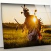 Tempered Glass Wall Decor Glass Printing Wall Hangings Abstract Native American