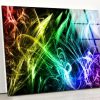 Tempered Glass Wall Decor Glass Printing Wall Hangings Abstract Neon Wall Art