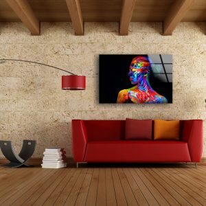 Tempered Glass Wall Decor Glass Printing Wall Hangings Abstract Neon Woman Wall Art 2 Tempered Glass Wall Decor Glass Printing Wall Hangings Abstract Neon Woman Wall Art 2