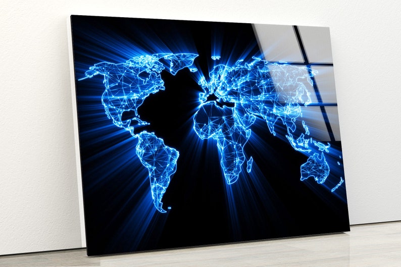 Tempered-Glass-Wall-Decor-Glass-Printing-Wall-Hangings-Abstract-Neon-World-Map-Art Tempered Glass Wall Decor Glass Printing Wall Hangings Abstract Neon World Map Art