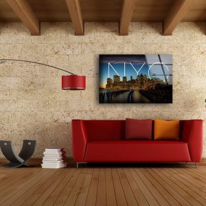 Tempered Glass Wall Decor Glass Printing Wall Hangings Abstract New York Night 2
