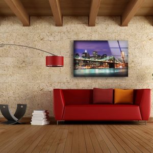 Tempered Glass Wall Decor Glass Printing Wall Hangings Abstract New York River 2