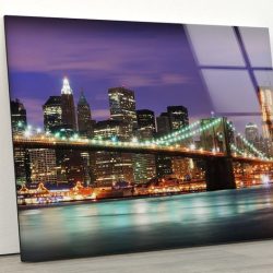 Tempered Glass Wall Decor Glass Printing Wall Hangings Abstract New York River