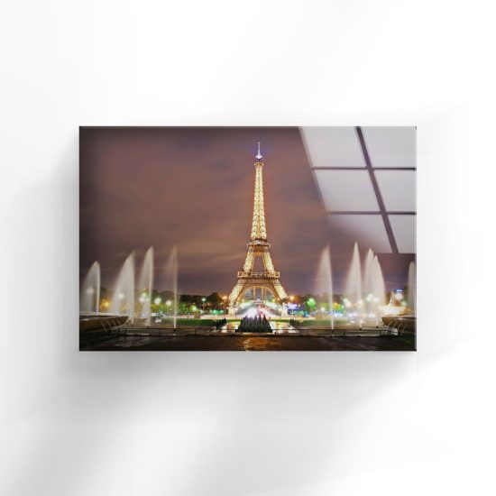 Tempered Glass Wall Decor Glass Printing Wall Hangings Abstract Paris Eiffel 1