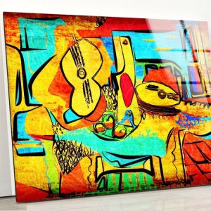 Tempered Glass Wall Decor Glass Printing Wall Hangings Abstract Picasso