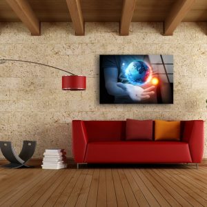 Tempered Glass Wall Decor Glass Printing Wall Hangings Abstract Planet Sun 2
