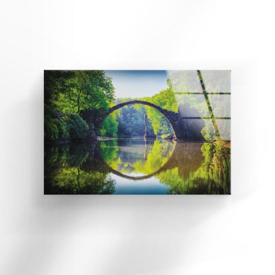 Tempered Glass Wall Decor Glass Printing Wall Hangings Abstract River River View 1