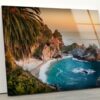 Tempered Glass Wall Decor Glass Printing Wall Hangings Abstract Sea View