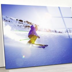 Tempered Glass Wall Decor Glass Printing Wall Hangings Abstract Snowboard Art Snow