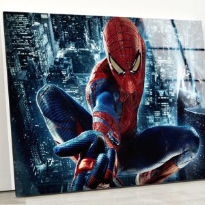Tempered Glass Wall Decor Glass Printing Wall Hangings Abstract Spider Man