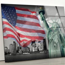 Tempered Glass Wall Decor Glass Printing Wall Hangings Abstract Statue Of Liberty