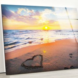 Tempered Glass Wall Decor Glass Printing Wall Hangings Abstract Sunset Beach