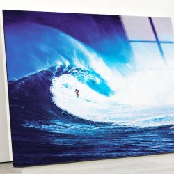 Tempered Glass Wall Decor Glass Printing Wall Hangings Abstract Surf Sea Waves