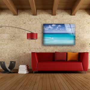 Tempered Glass Wall Decor Glass Printing Wall Hangings Abstract Surfing Sea Waves 2