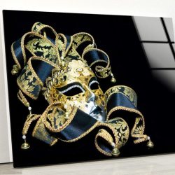 Tempered Glass Wall Decor Glass Printing Wall Hangings Abstract Theater Mask Wall Art