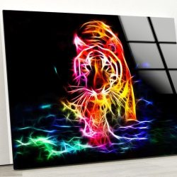 Tempered Glass Wall Decor Glass Printing Wall Hangings Abstract Tiger