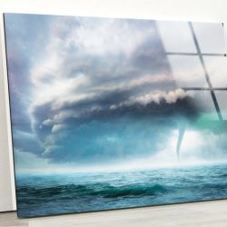 Tempered Glass Wall Decor Glass Printing Wall Hangings Abstract Tornado Storm
