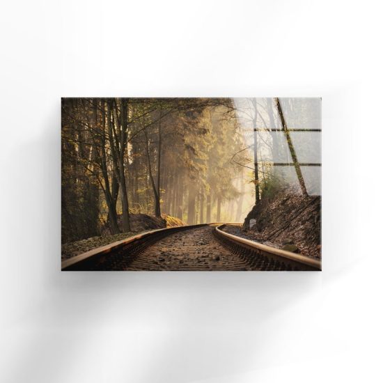 Tempered Glass Wall Decor Glass Printing Wall Hangings Abstract Train 1