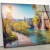 Tempered Glass Wall Decor Glass Printing Wall Hangings Abstract Turquoise View