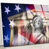 Tempered Glass Wall Decor Glass Printing Wall Hangings Abstract Usa Flag Wall Art