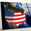 Tempered Glass Wall Decor Glass Printing Wall Hangings Abstract Usa Flag Wall Art