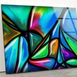 Tempered Glass Wall Decor Glass Printing Wall Hangings Abstract Vivid Colors