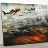 Tempered Glass Wall Decor Glass Printing Wall Hangings Abstract War Plane