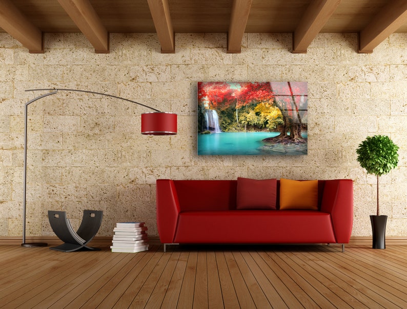Tempered-Glass-Wall-Decor-Glass-Printing-Wall-Hangings-Abstract-Waterfall-Forest-2 Tempered Glass Wall Decor Glass Printing Wall Hangings Abstract Waterfall Forest 2