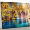 Tempered Glass Wall Decor Glass Printing Wall Hangings Abstract Waterfall View