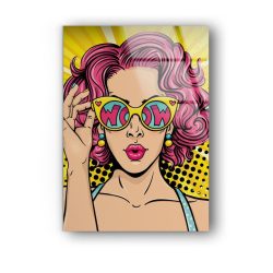Tempered Glass Wall Decor Glass Printing Wall Hangings Abstract Wow Pop Art Face