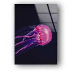 Tempered Glass Wall Decor Glass Printing Wall Hangings Animal Jellyfish Medusa