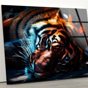 Tempered Glass Wall Decor Glass Printing Wall Hangings Animal Tiger