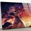 Tempered Glass Wall Decor Glass Printing Wall Hangings Anime Saber