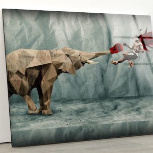 Tempered Glass Wall Decor Glass Printing Wall Hangings Elephant