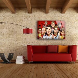 Tempered Glass Wall Decor Glass Printing Wall Hangings Famous Football Players Art 2