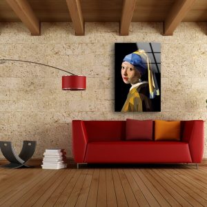 Tempered Glass Wall Decor Glass Printing Wall Hangings Girl With A Pearl Earring Art 2