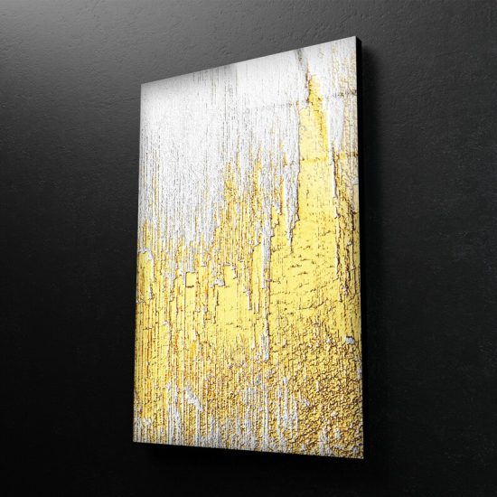 Tempered Glass Wall Decor Glass Printing Wall Hangings Golden Abstract Art Golden Leaves Art 1