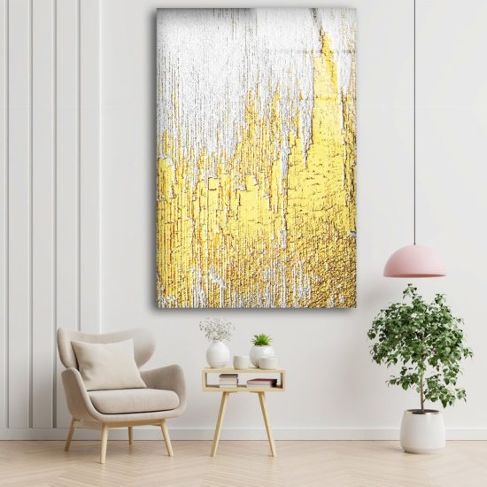Tempered Glass Wall Decor Glass Printing Wall Hangings Golden Abstract Art Golden Leaves Art