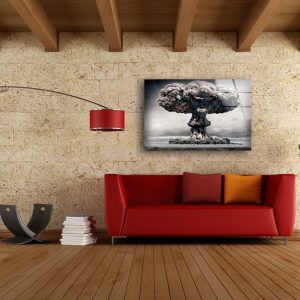 Tempered Glass Wall Decor Glass Printing Wall Hangings Nuclear Explosion 2