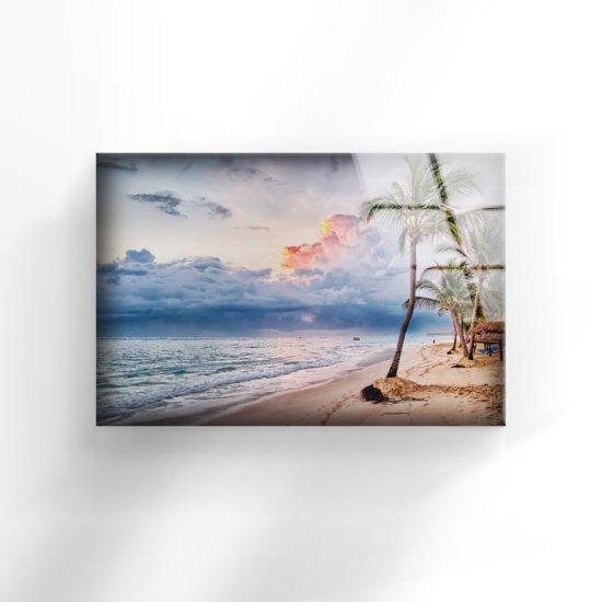 Tempered Glass Wall Decor Glass Printing Wall Hangings Palm Beach 1
