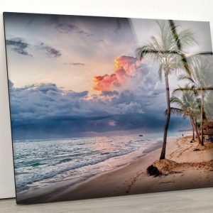 Tempered Glass Wall Decor Glass Printing Wall Hangings Palm Beach