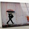 Tempered Glass Wall Decor Glass Printing Wall Hangings Raining Paint Banksy