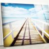 Tempered Glass Wall Decor Glass Printing Wall Hangings Sea View Pier