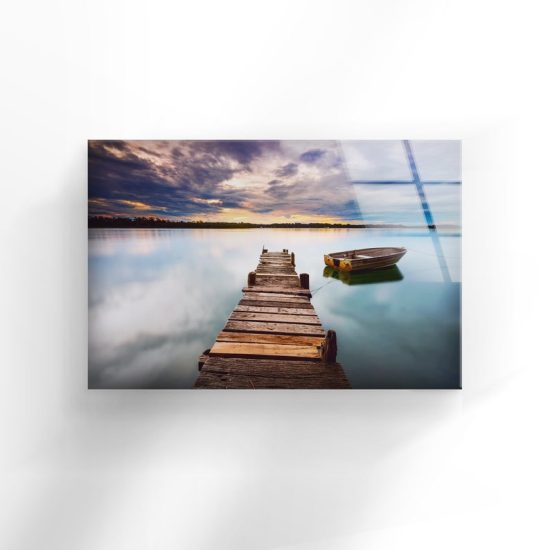 Tempered Glass Wall Decor Glass Printing Wall Hangings Sea View View Lake View 1 1