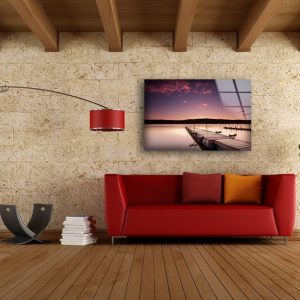 Tempered Glass Wall Decor Glass Printing Wall Hangings Sea View View Lake View 2