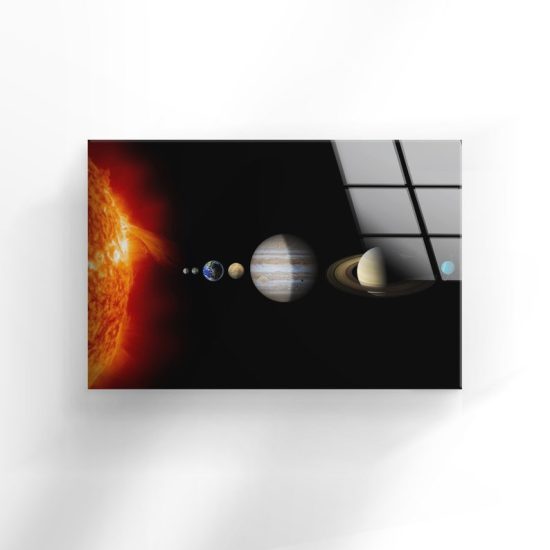 Tempered Glass Wall Decor Glass Printing Wall Hangings Solar System Space 1