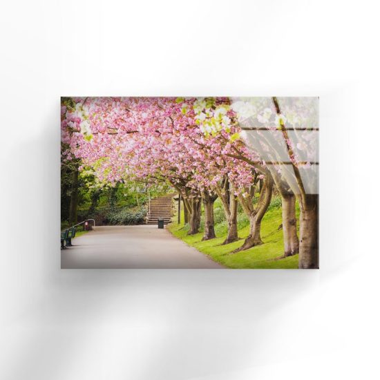 Tempered Glass Wall Decor Glass Printing Wall Hangings Spring Park Garden 1