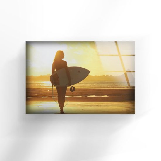 Tempered Glass Wall Decor Glass Printing Wall Hangings Surfing Surf 1