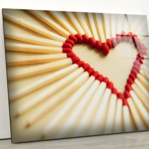 Tempered Glass Wall Decor Glass Printing Wall Hangings Valentines For Her Heart Wall Art