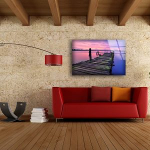 Tempered Glass Wall Decor Glass Printing Wall Hangings View Sunset At The Dock 2